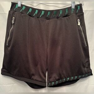 Lambchops‎ Mesh Shorts Black With Green Cleavers Zipper Details Size 2XL